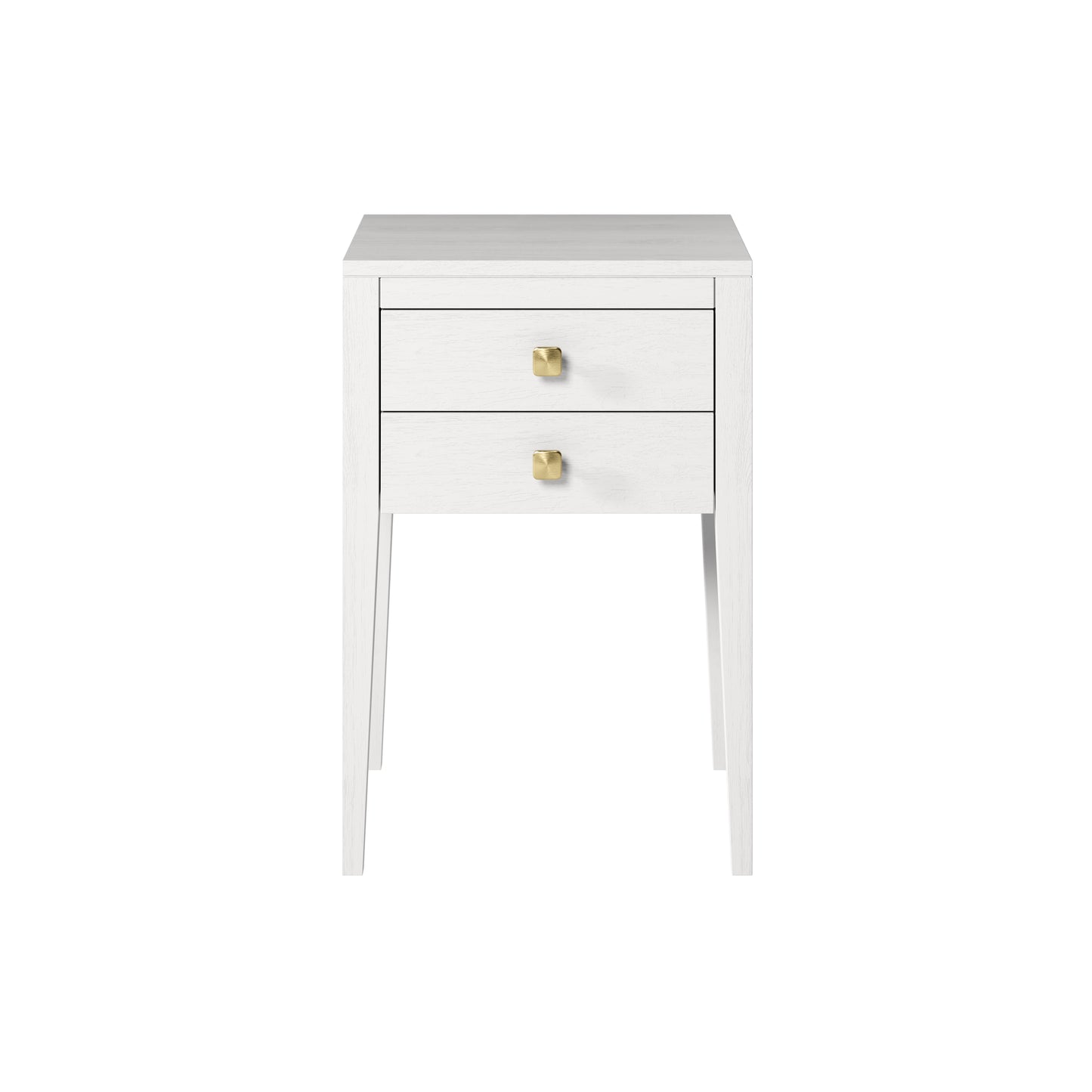 Bilbo White Wood Grain Two Drawer Bedside Table