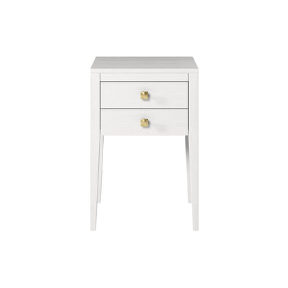 Bilbo White Wood Grain Two Drawer Bedside Table