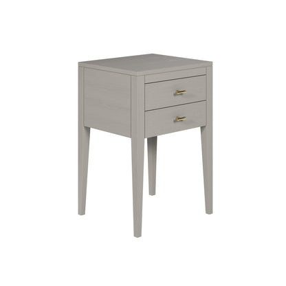Fortaleza Mist Grey Wood Grain 2 Drawer Bedside Table