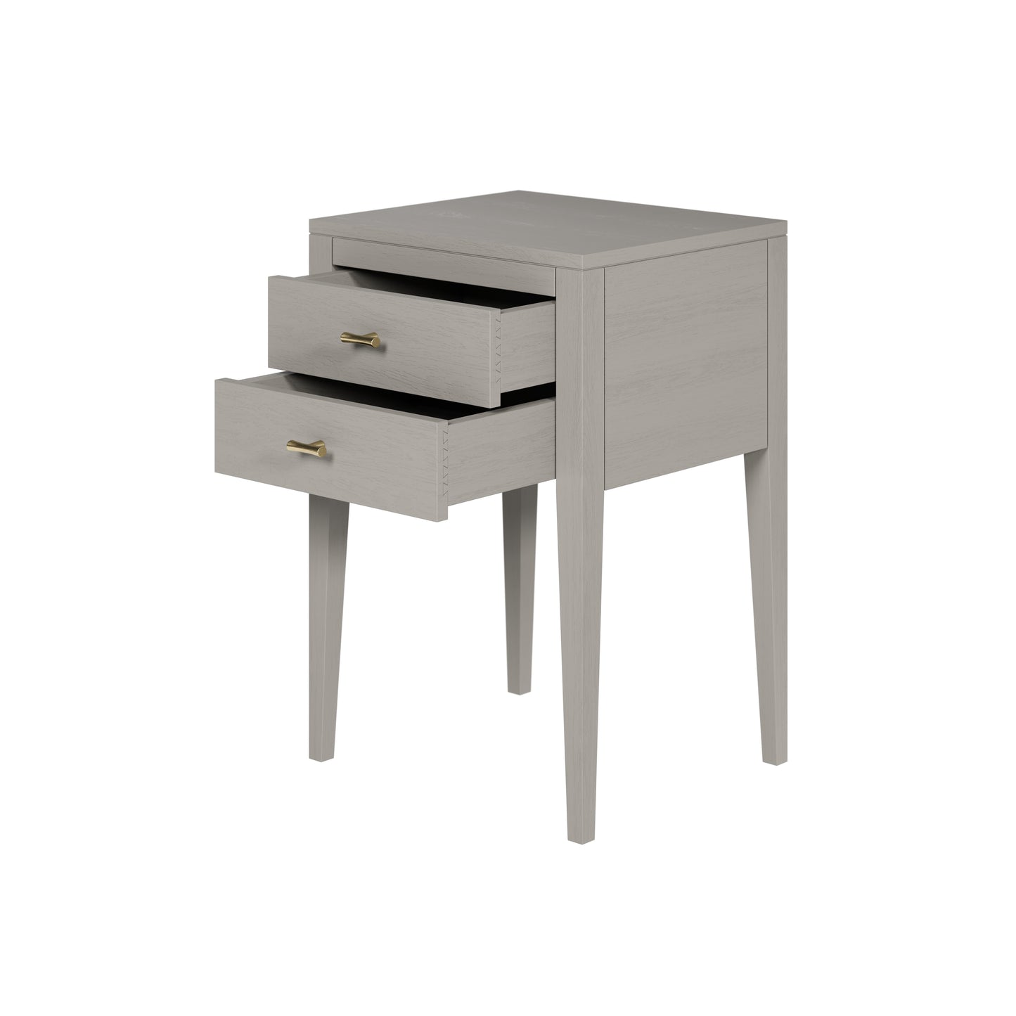 Fortaleza Mist Grey Wood Grain 2 Drawer Bedside Table