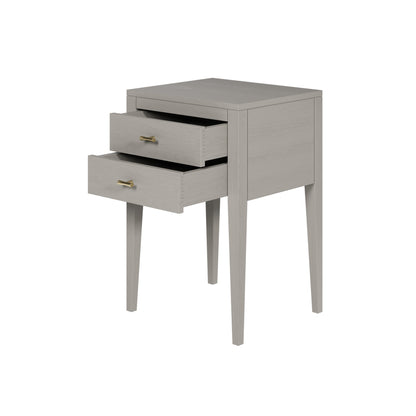 Fortaleza Mist Grey Wood Grain 2 Drawer Bedside Table