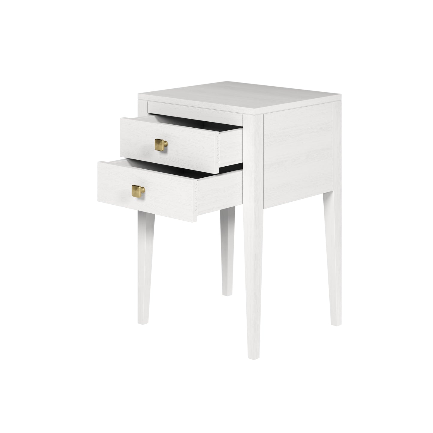 Bilbo White Wood Grain Two Drawer Bedside Table