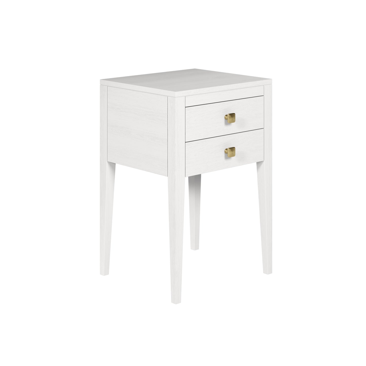 Bilbo White Wood Grain Two Drawer Bedside Table