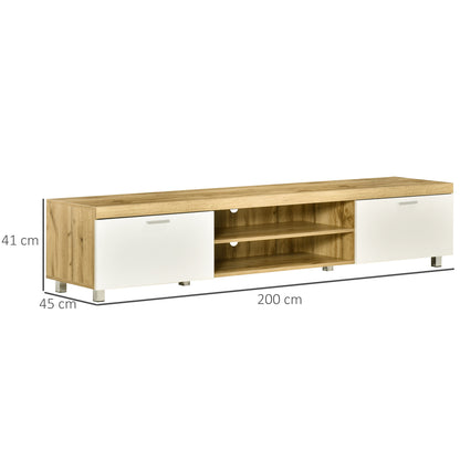 Kepaso Lima Wooden Modern Entertainment Unit With Storage Shelving For TVs Up To 90 Inches