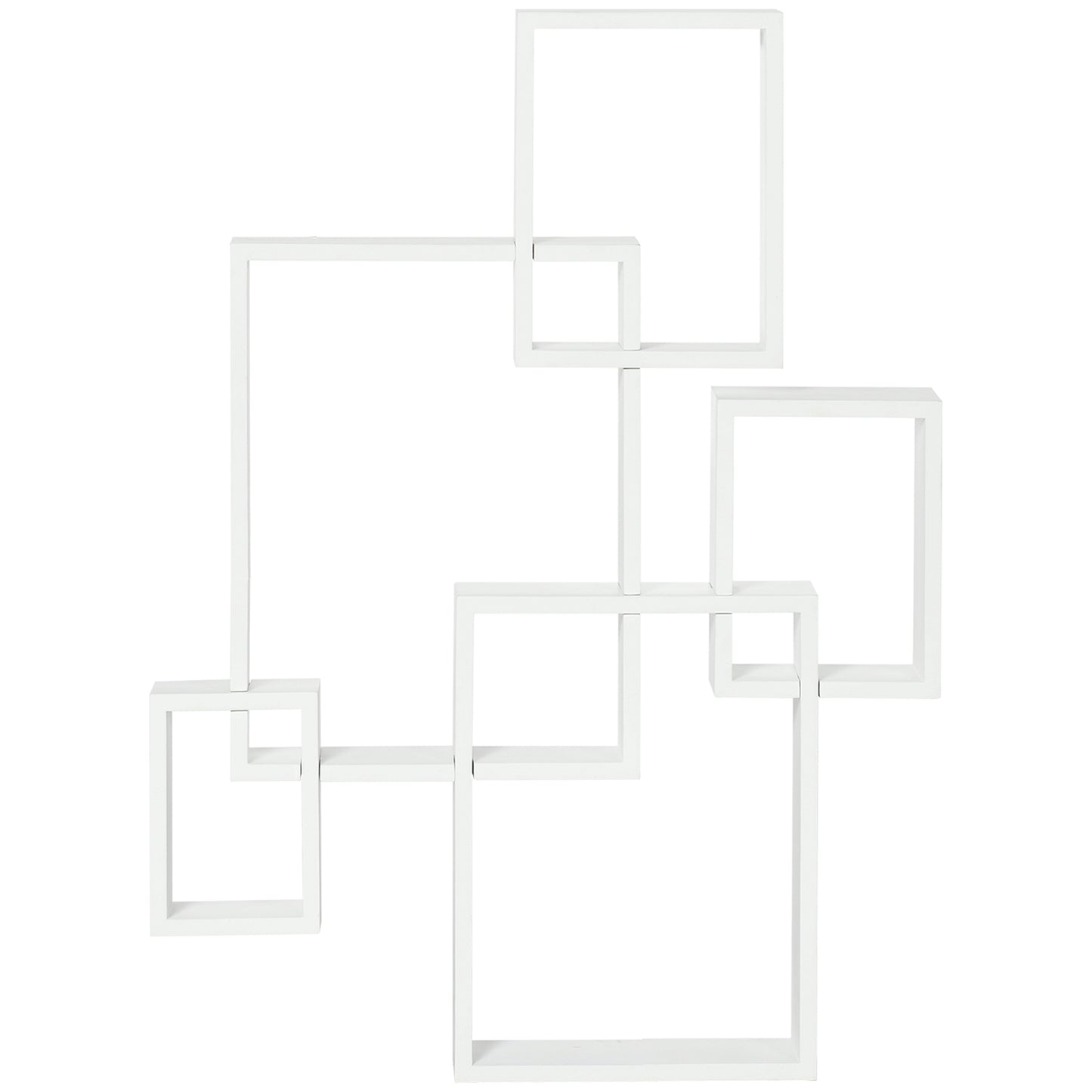 Como Wood White Wall Mounted Interlocking Cube Display Shelves