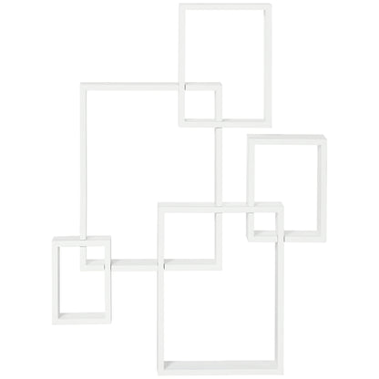 Como Wood White Wall Mounted Interlocking Cube Display Shelves