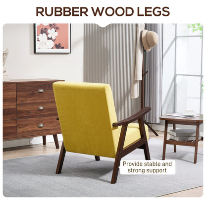 Surano Velvet Champagne Nordic Accent Armchair With Solid Wood Frame And Deep Padding