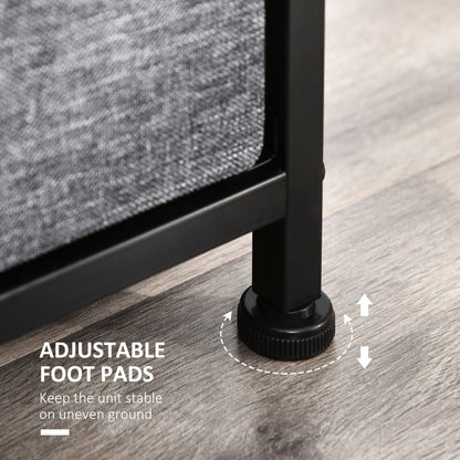 Vazimo Fabric And Metal Dark Grey 8 Drawer Foldable Storage Chest