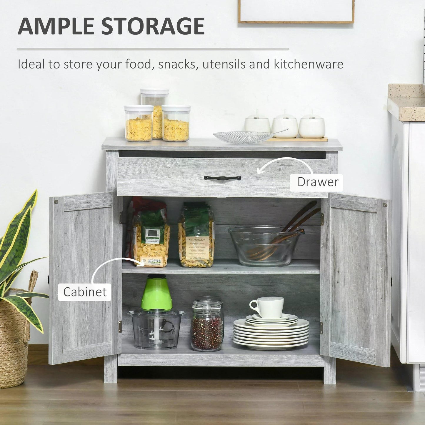 Toro Noyo Grey Wood Farmhouse Style Sideboard With Sliding Barn Doors