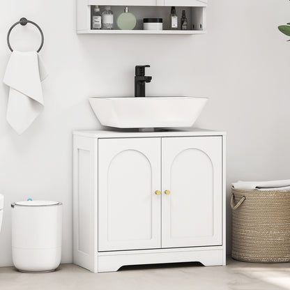 Mapa Under Sink Bathroom Storage Cabinet With Double Arched Doors White