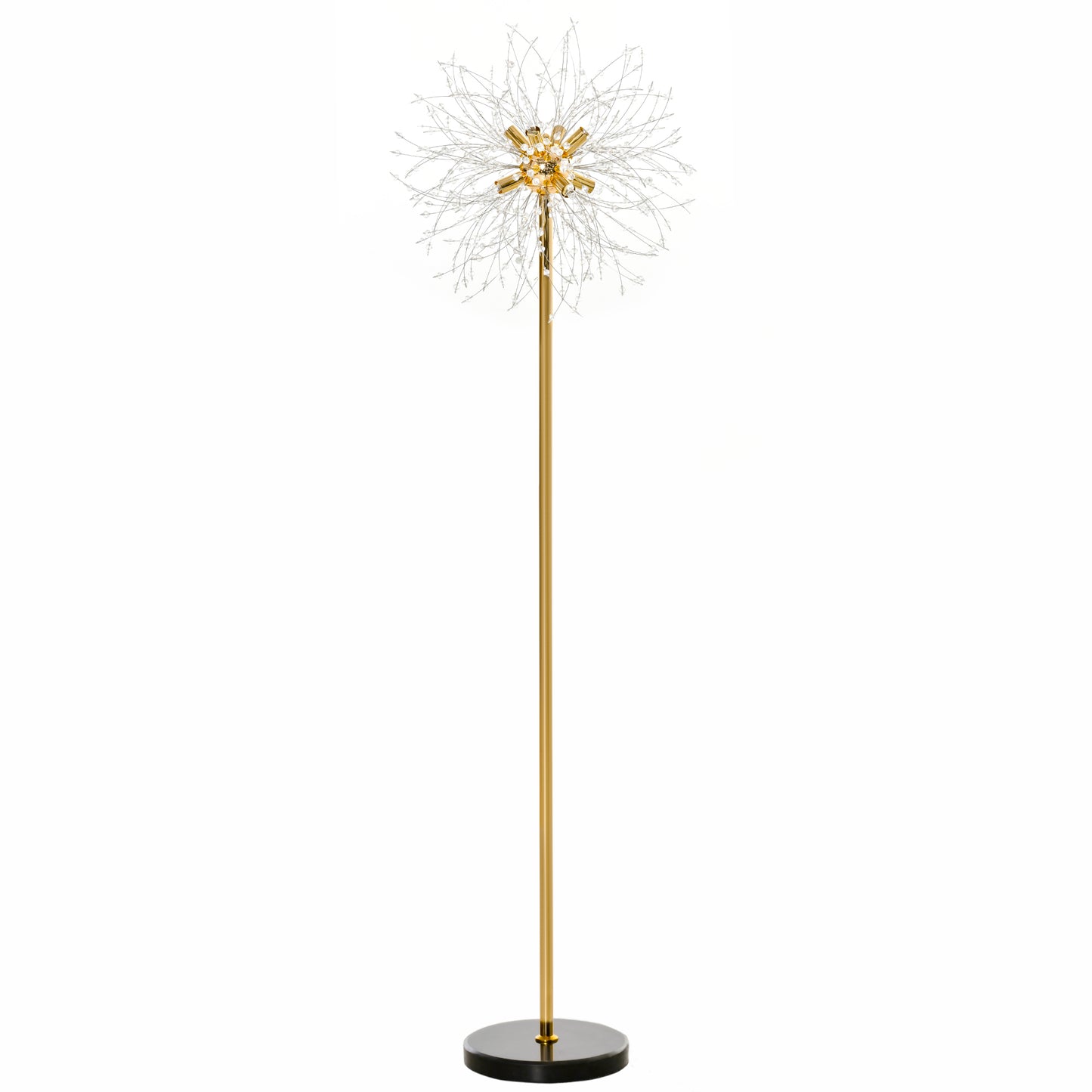 Dodine Metal And Crystal Dandelion Style Floor Lamp With Foot Switch 160 cm