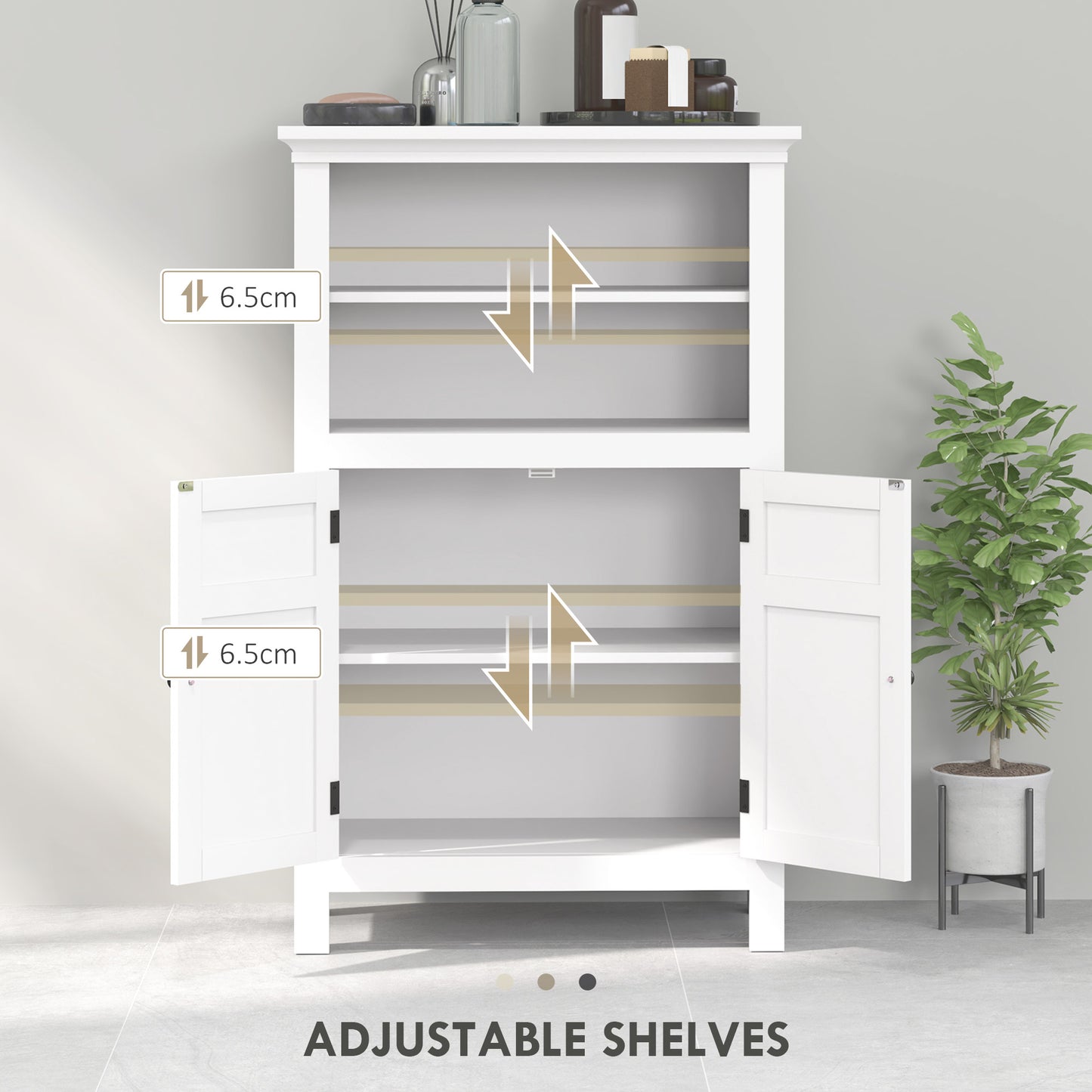 Nore Modern Multi Storage Bathroom Cabinet In White