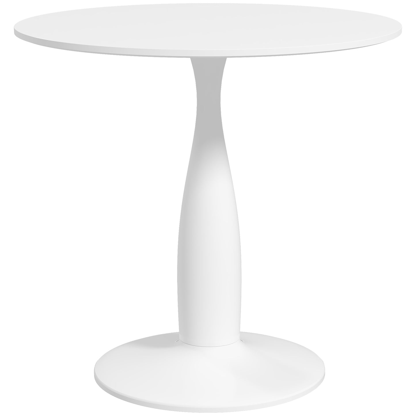 Lusose Metal And Steel Round Dining Table With Minimal Base For Small Dining Areas