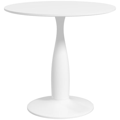 Lusose Metal And Steel Round Dining Table With Minimal Base For Small Dining Areas
