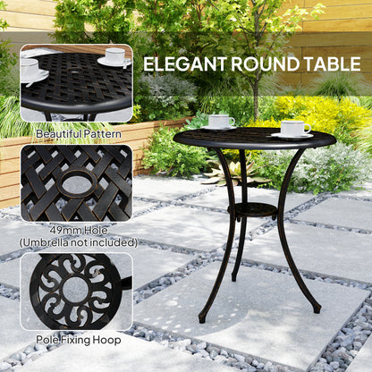 Haloco Cast Aluminium Bronze Tone 3 Piece Garden Bistro Set With Armchairs And Round Table