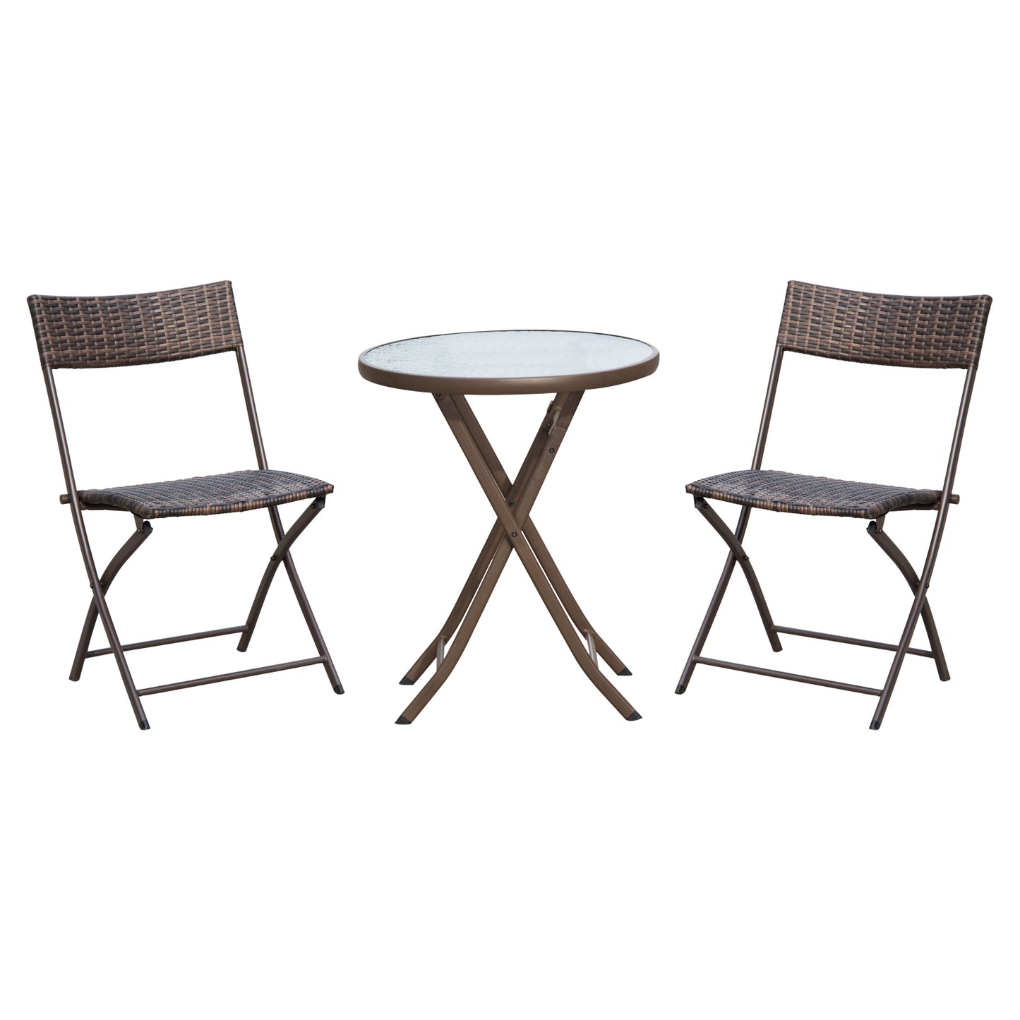 Fisari Rattan Brown 2 Seater Outdoor Bistro Furniture Set