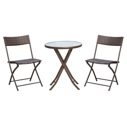 Fisari Rattan Brown 2 Seater Outdoor Bistro Furniture Set