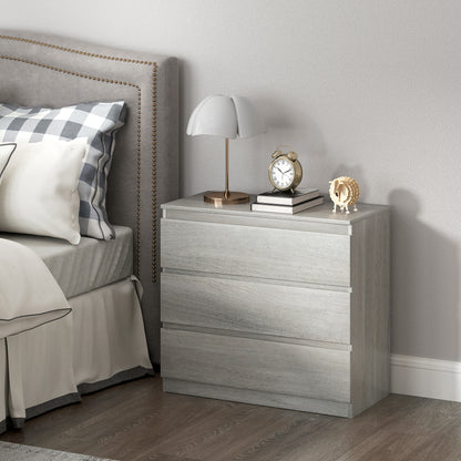 Serene Wooden Grey Wood Effect 3 Drawer Storage Chest