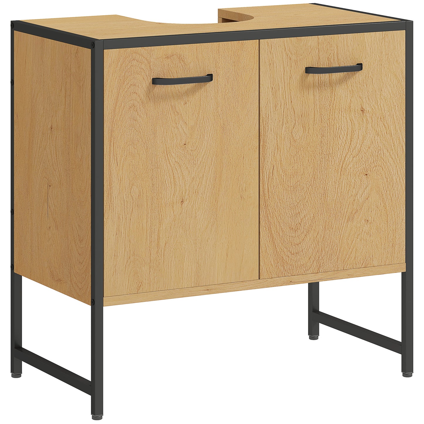 Nilota Under Sink Bathroom Vanity Cabinet With Soft Close Doors And Adjustable Shelving Natural Finish
