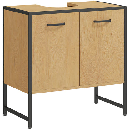 Nilota Under Sink Bathroom Vanity Cabinet With Soft Close Doors And Adjustable Shelving Natural Finish