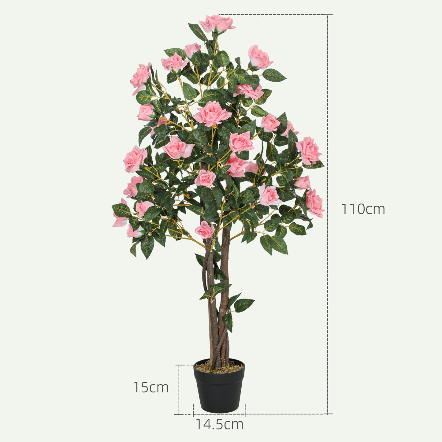 Semo Repa Pair Of Artificial Rose Plants Supplied In Decorative Pots