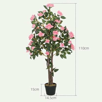 Semo Repa Pair Of Artificial Rose Plants Supplied In Decorative Pots