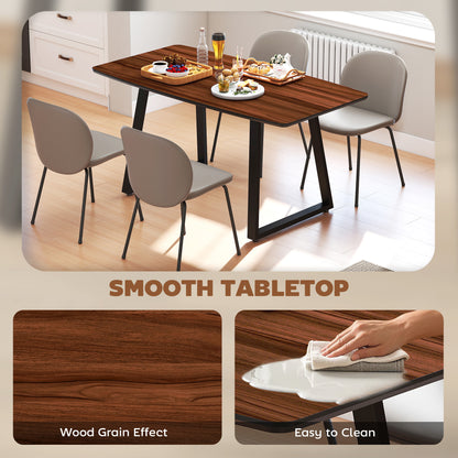 Soramo 160cm Wooden Ex10dable Dining Table With Steel Frame Seating 4 To 6