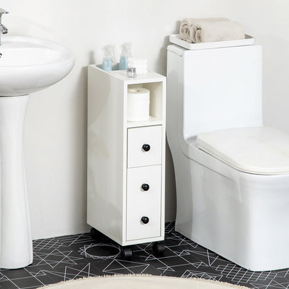 Toveka Slimline Bathroom Storage Cabinet In White