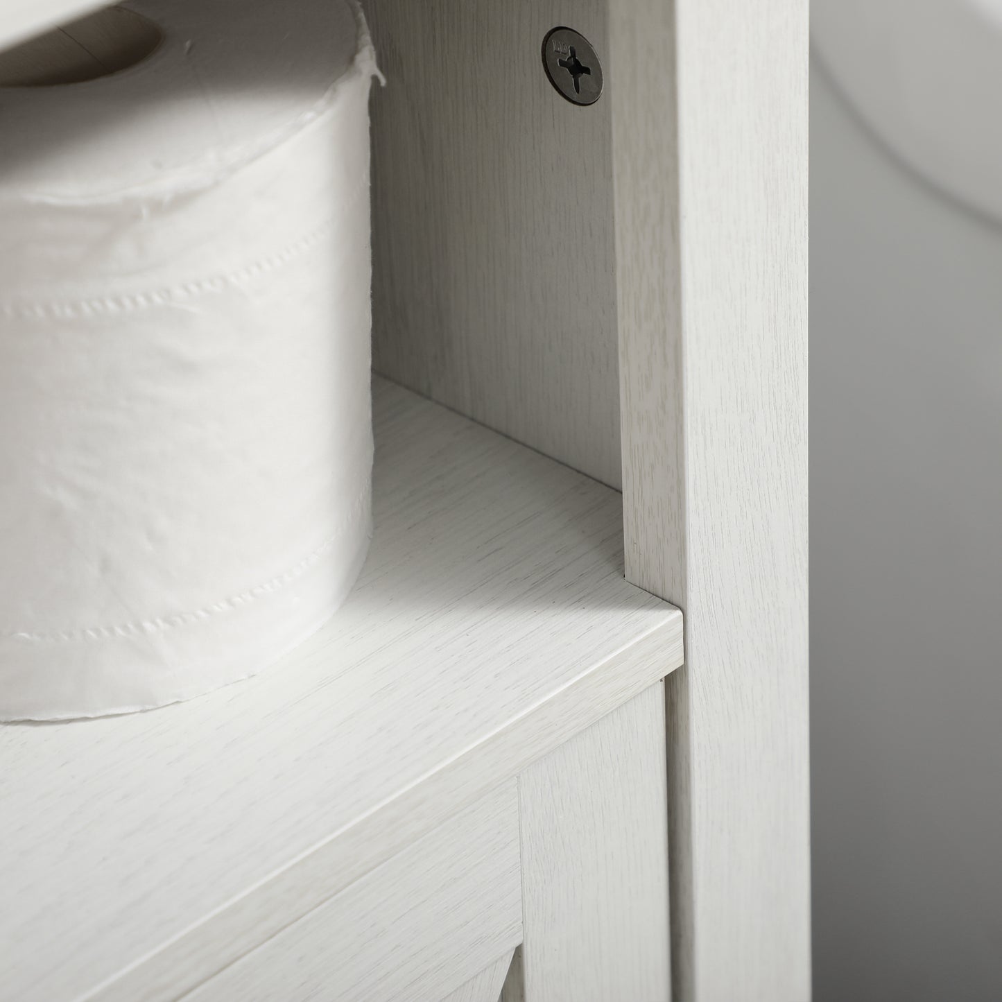 Venole Vara White Under Sink Vanity Storage Cabinet With Double Doors And Internal Shelving 60x30x60cm