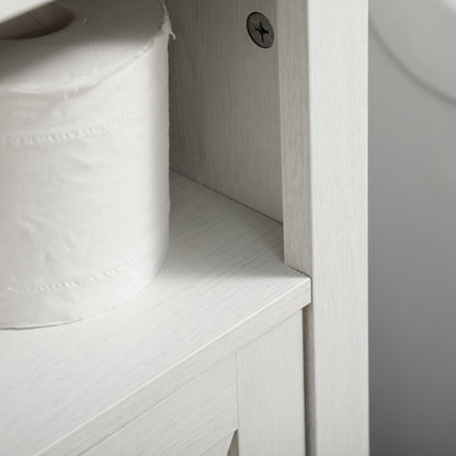 Venole Vara White Under Sink Vanity Storage Cabinet With Double Doors And Internal Shelving 60x30x60cm