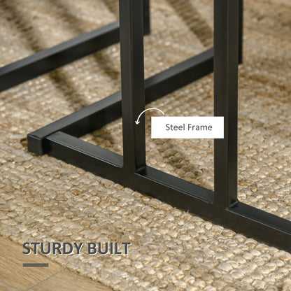 Suroso Metal And Wood Grey Concrete Effect Dining Table And Bench Set For 4