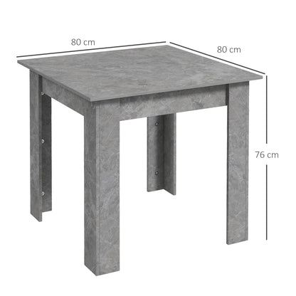 Kava Cement Grey Square Dining Table With Faux Cement Finish Compact Modern Style
