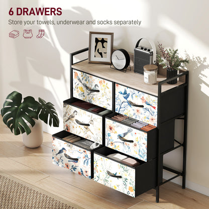 Tonona Wooden White 6 Drawer Storage Chest