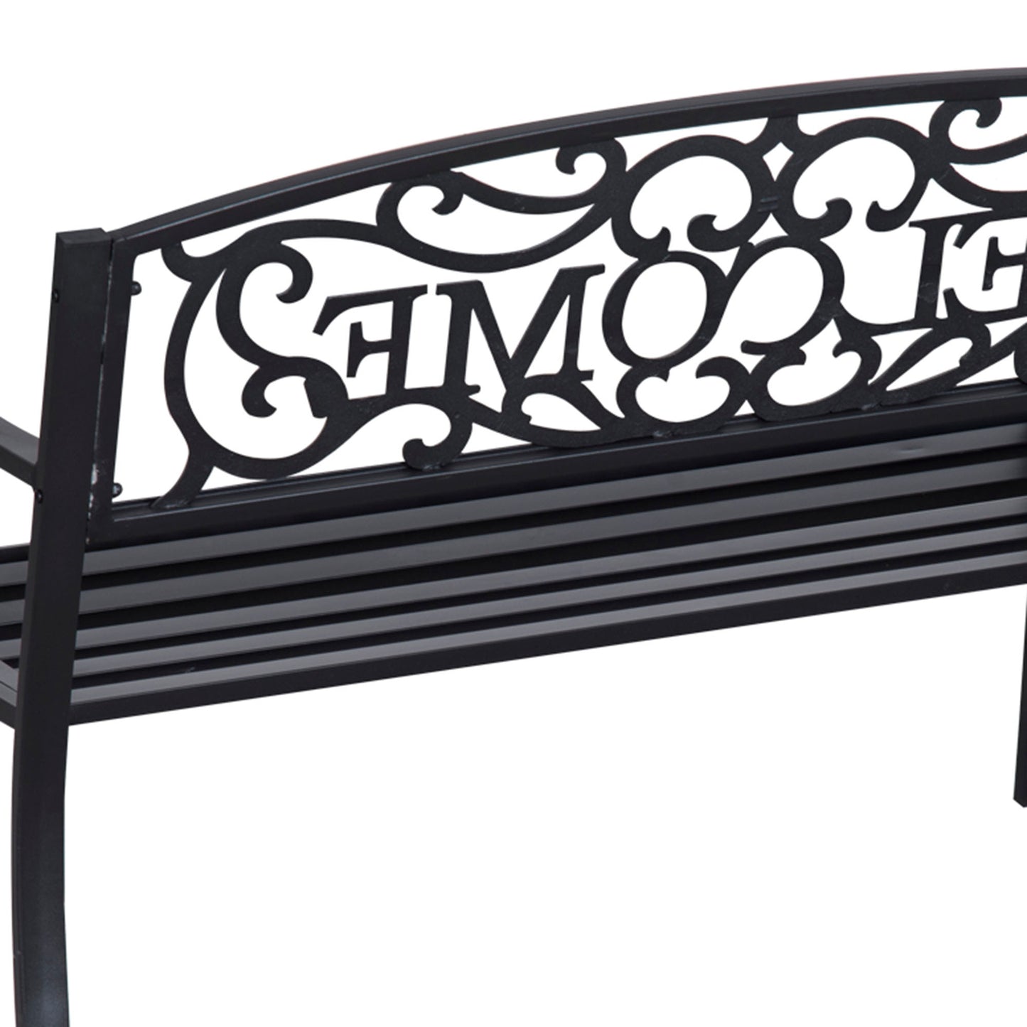 Rolare 126cm Steel Black Outdoor Garden Bench