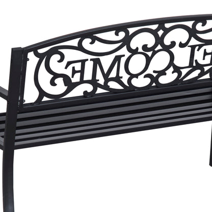 Rolare 126cm Steel Black Outdoor Garden Bench