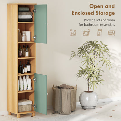 Vemale Bathroom Storage Cabinet With Adjustable And OFauxn Shelving Green