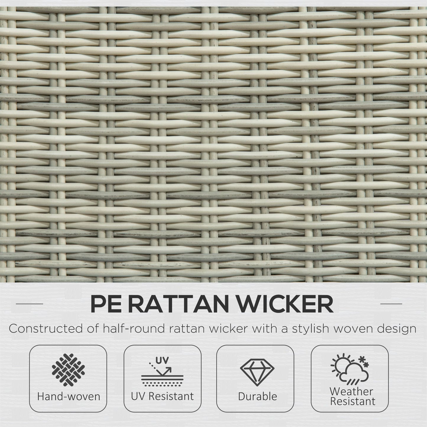 Lusuva Faux Rattan Grey 5 Piece Reclining Bistro Set With Footstools Cushions And Glass Table