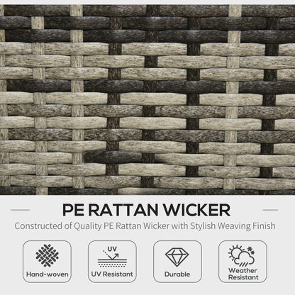Eltami Rattan Grey 4 Seater Outdoor Sectional Sofa Set