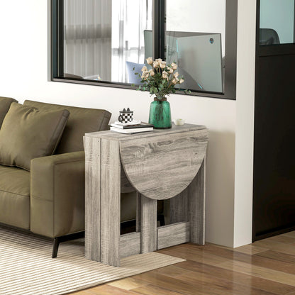 Tase Wooden Grey Folding Drop Leaf Dining Table For Compact Spaces