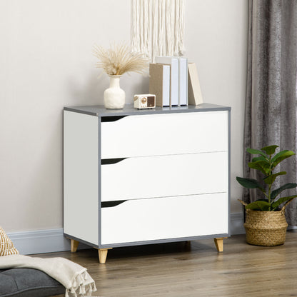 Demimar Grey And White Bedroom Furniture Set With Wardrobe and Chest Of Drawers