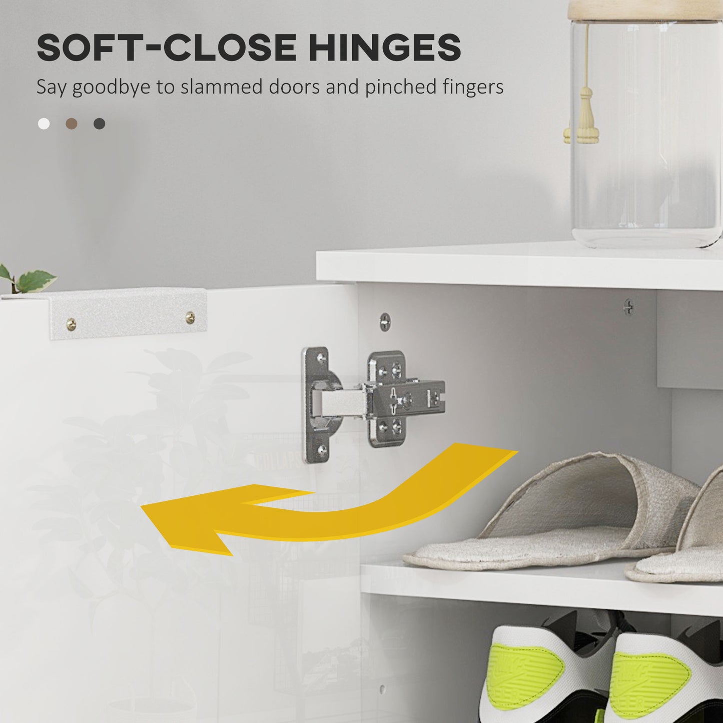Conoyo Wooden White 5 Shelf Shoe Storage Cupboard