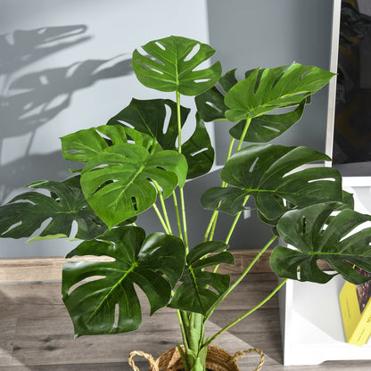 Roelpa Hata Pair Of Artificial Monstera Leaf Style Plants In Pots H8 85cm Green