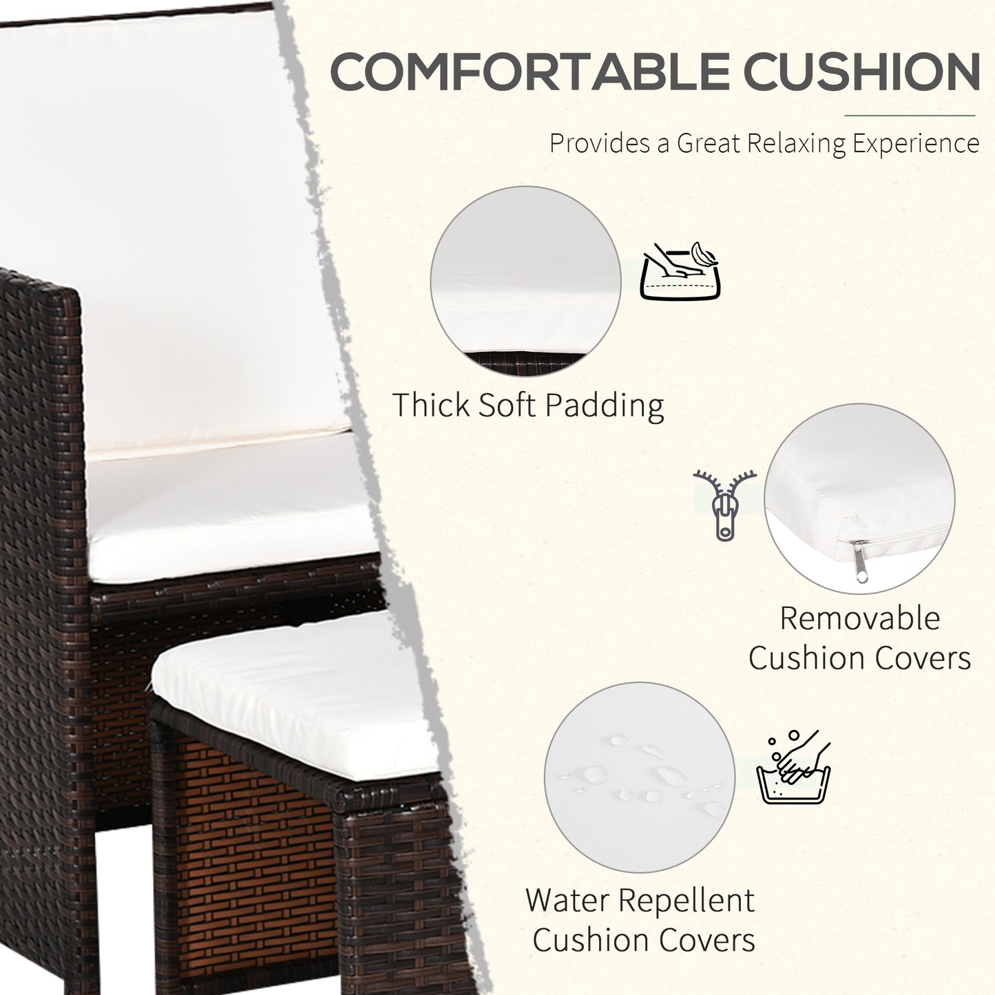 Nevani Rattan Brown 2 Seater Cube Garden Dining Set With Armchairs Stools And Rectangular Glass Table