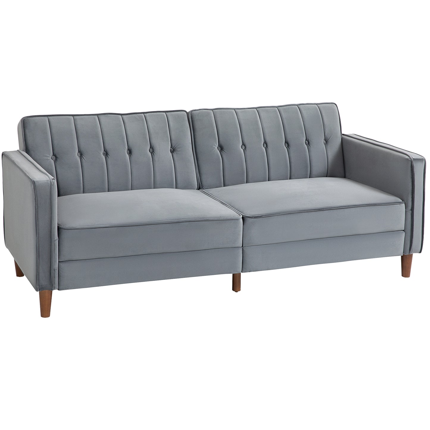 Toelfa Dove Grey Velvet 3 Seater Convertible Sofa Bed