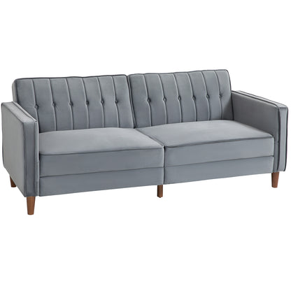 Toelfa Dove Grey Velvet 3 Seater Convertible Sofa Bed