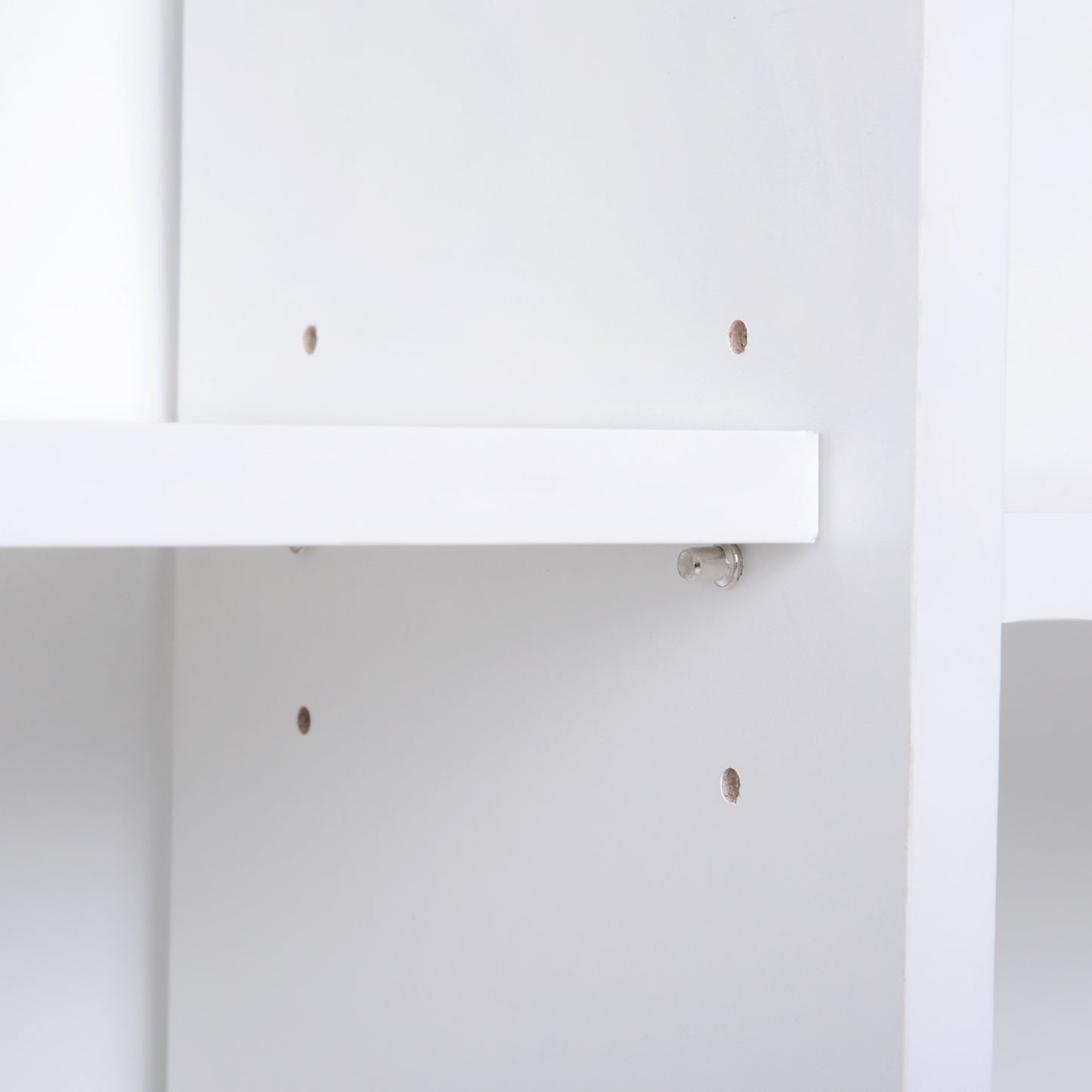 Nefi Wood White Freestanding Bookcase Sideboard With Adjustable Shelves And 2 Doors
