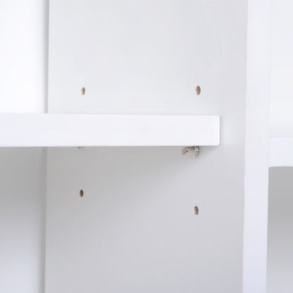 Nefi Wood White Freestanding Bookcase Sideboard With Adjustable Shelves And 2 Doors