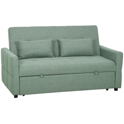 Nenase Mint Green Upholstered 3 Way Convertible 2 Seater Sofa Bed