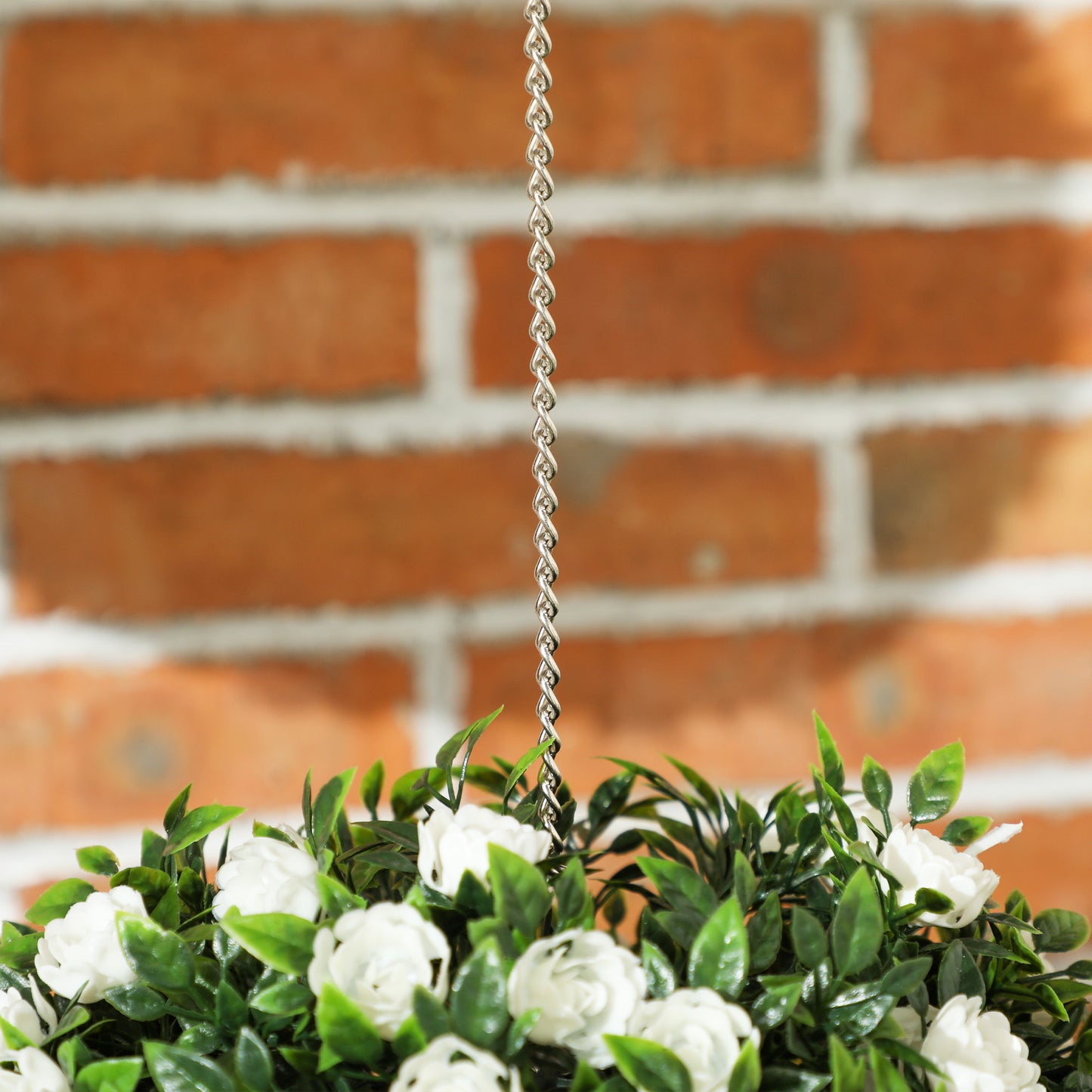 Lukaka Dino Set Of 2 Artificial UV Resistant Rose Style Topiary Balls H8 28cm White