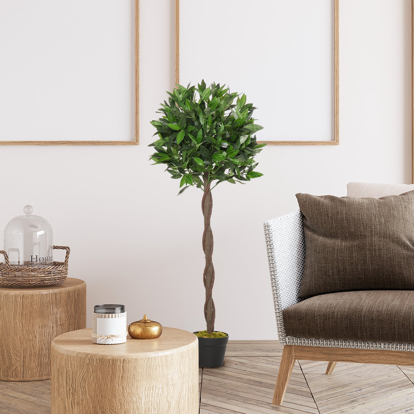 Lifa Set Of 2 Artificial Bay Laurel Style Trees Supplied In Matching Pots
